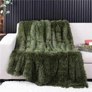 Ultra Soft Faux Fur Throw Blanket Plush Fluffy Couch Sofa Blanket Home Decor